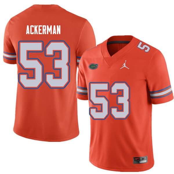 NCAA Florida Gators Brendan Ackerman Men's #53 Jordan Brand Orange Stitched Authentic College Football Jersey QYC6764NL